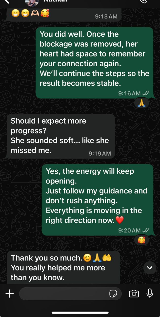 WhatsApp chat proof of satisfied client